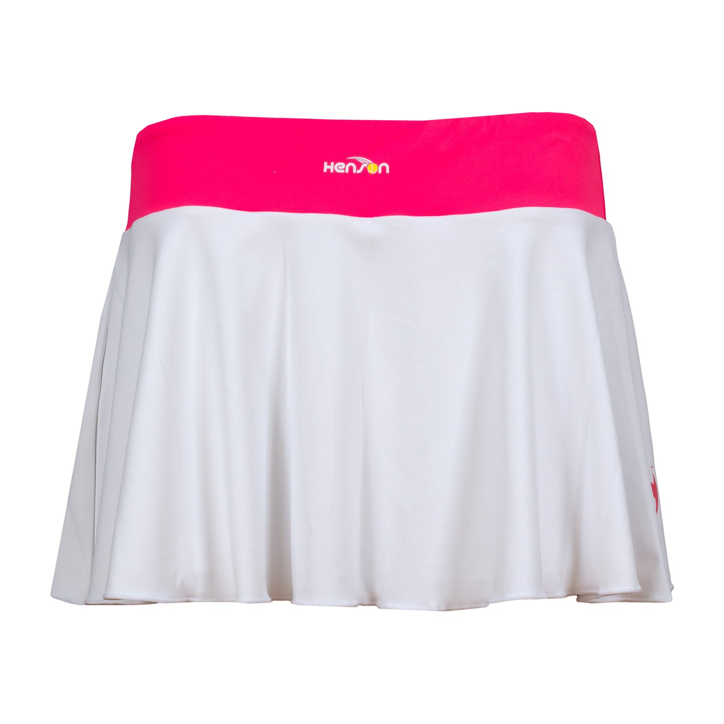 Girl's tennis skirt with compression shorts & inverted ball pockets - White/Pink