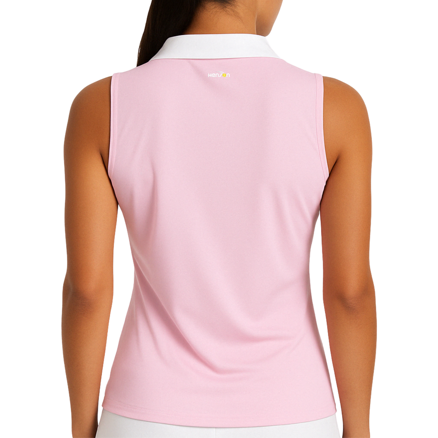 Women's tennis tank with collar - Pink