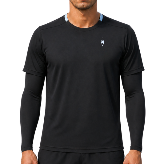 Men’s Premium Tennis Shirt with Built-In Compression Sleeves