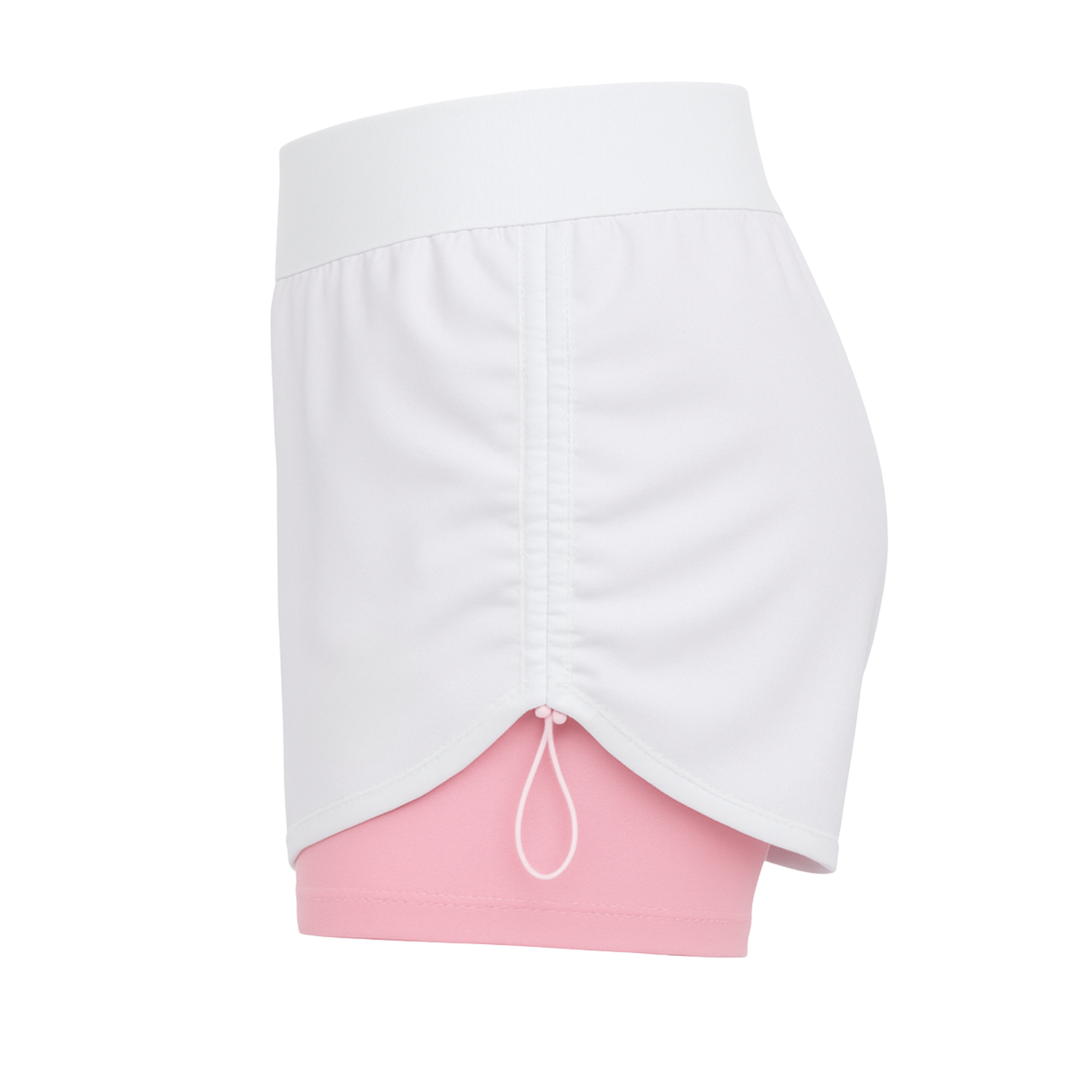 Girl's drawstring tennis shorts - White/Pink