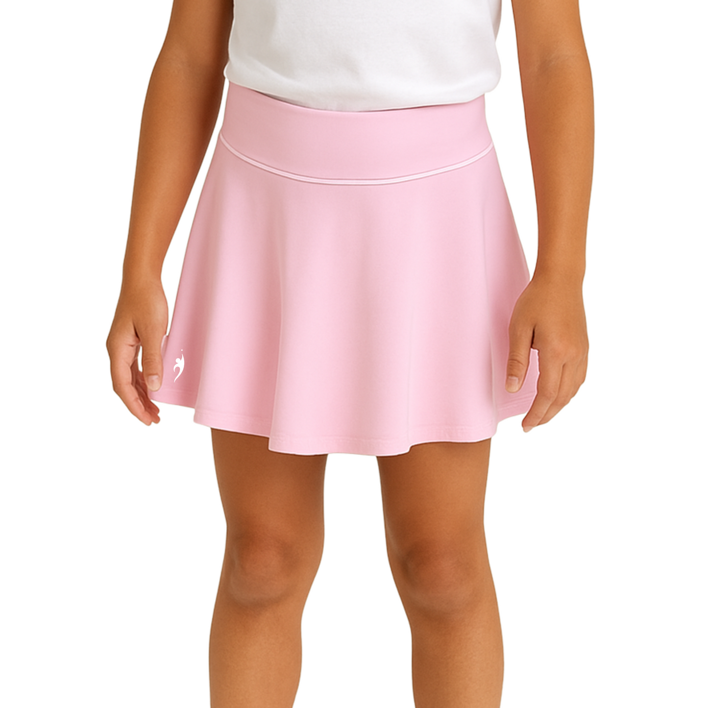 Girl's tennis skirt with compression shorts & inverted ball pockets - Pink