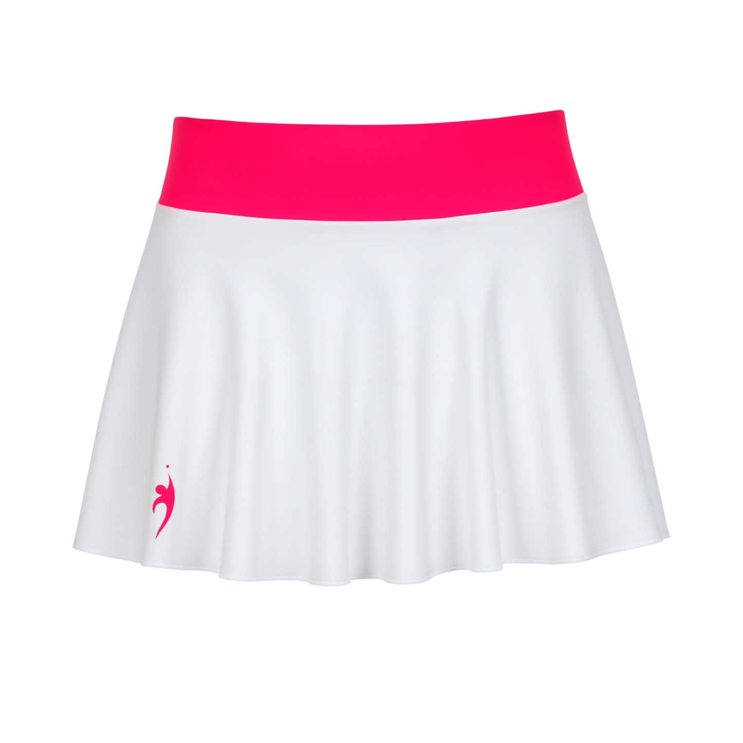 Girl's tennis skirt with compression shorts & inverted ball pockets - White/Pink