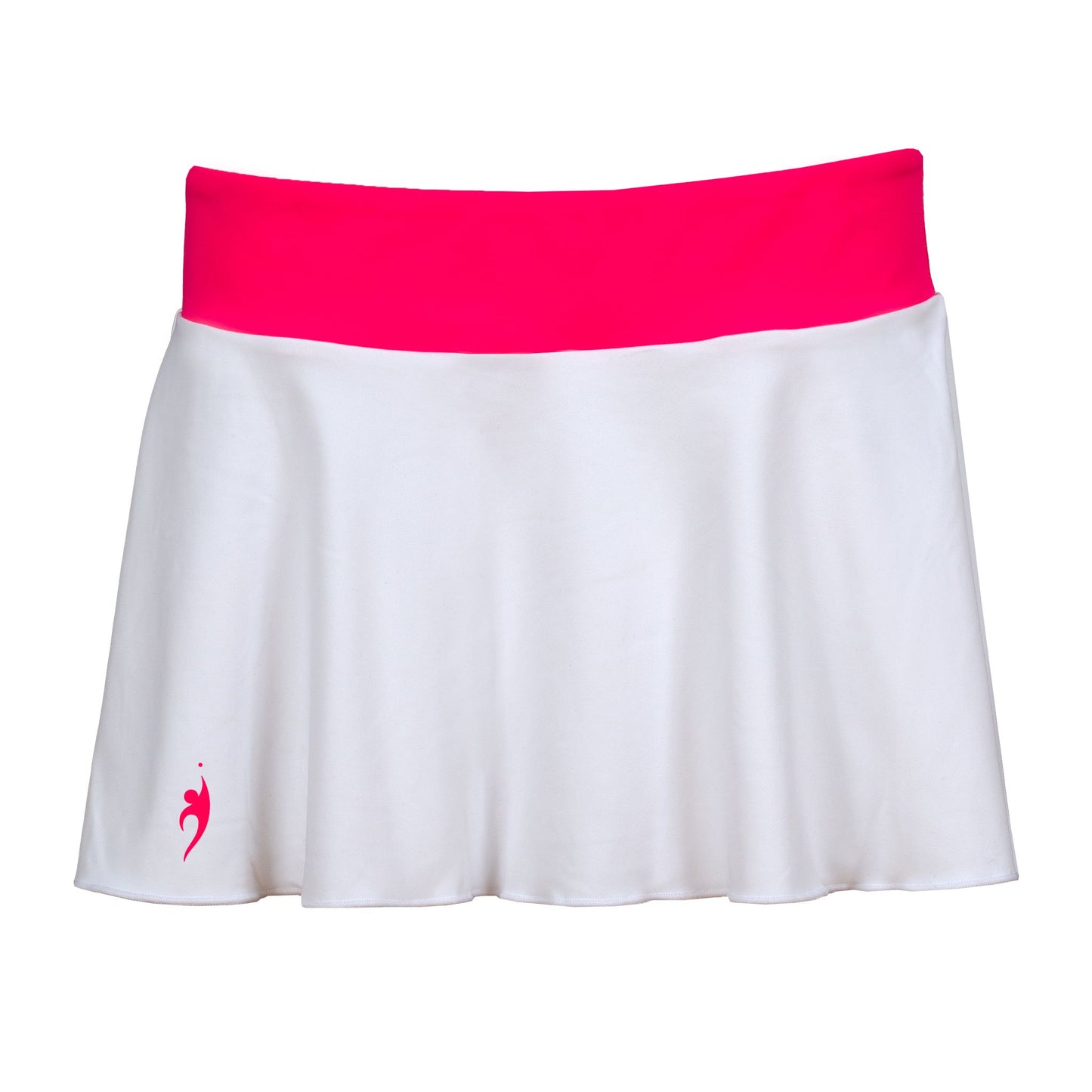 Girl's tennis skirt with compression shorts & inverted ball pockets - White/Pink