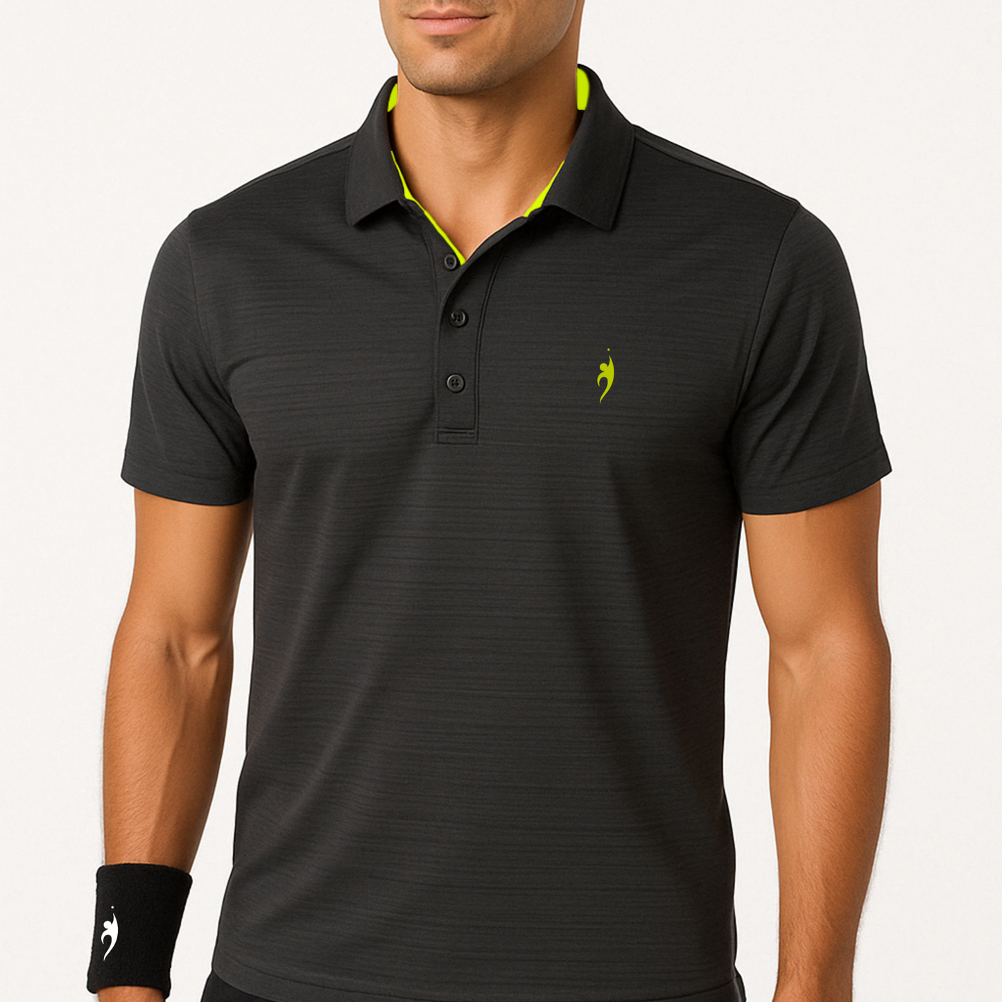 Men's tennis collar shirt - Black