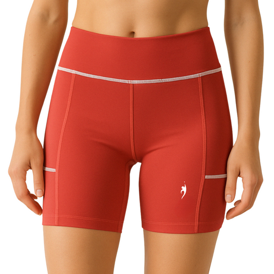 Women's mid-thigh tennis shorts - Red