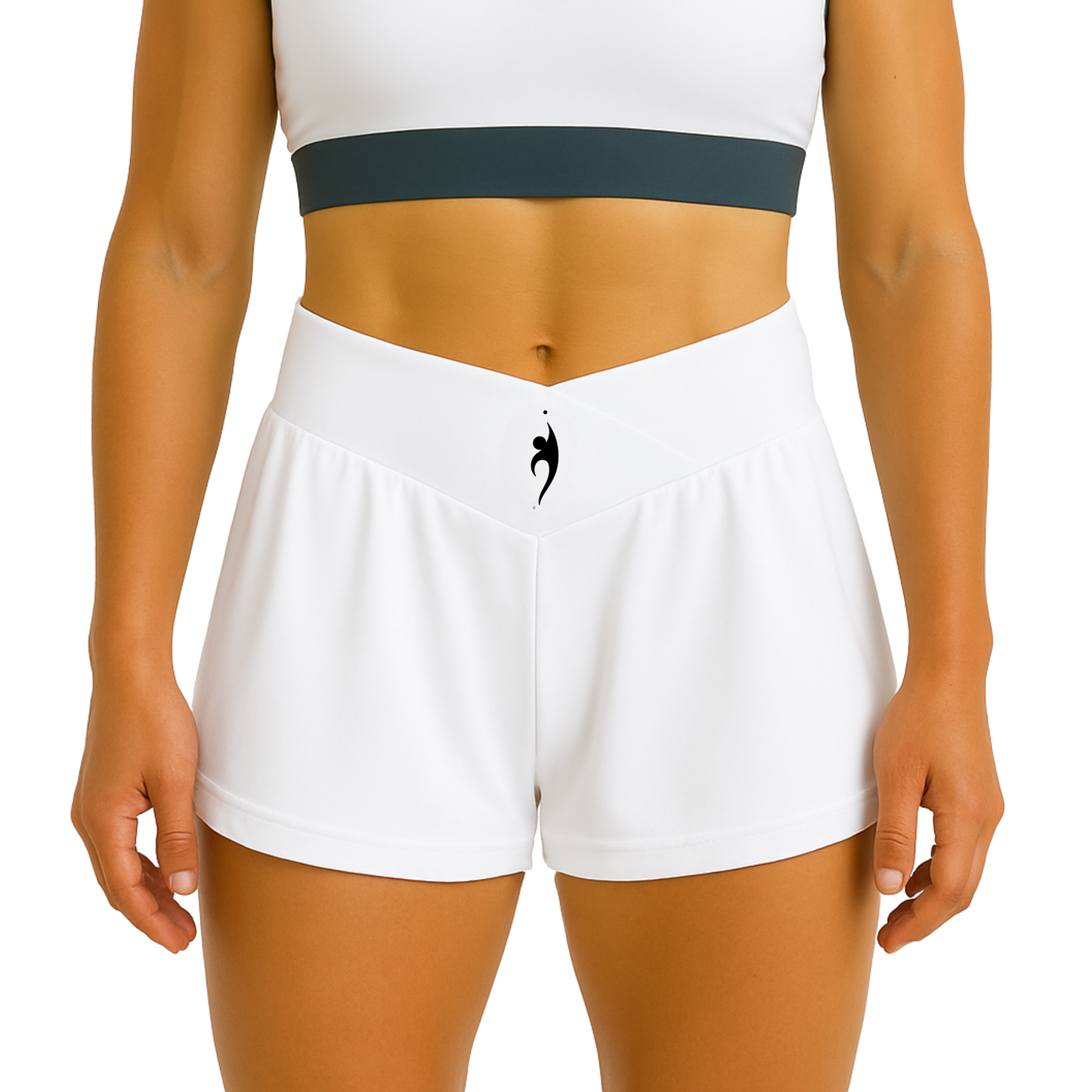 Women's performance shorts (+ inner shorts) - White
